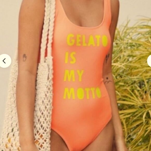 aerie Other - NWOT Arie “Gelato Is My Motto “ Graphic Cheeky One Piece